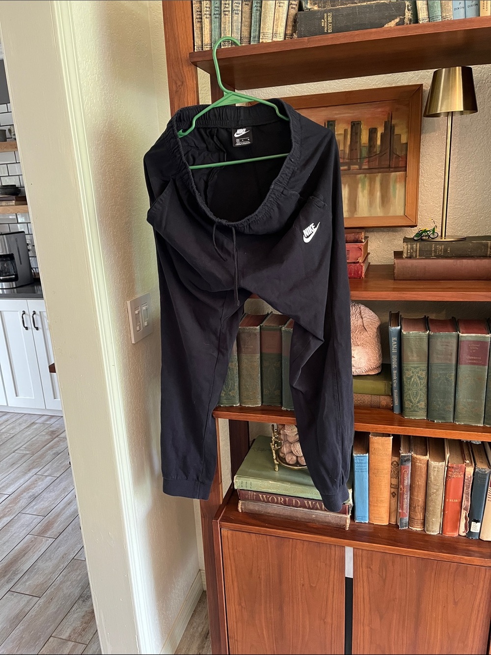 Nike Black Joggers with White Swoosh